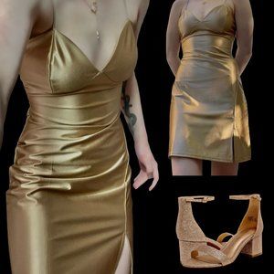 Gold Mini Dress